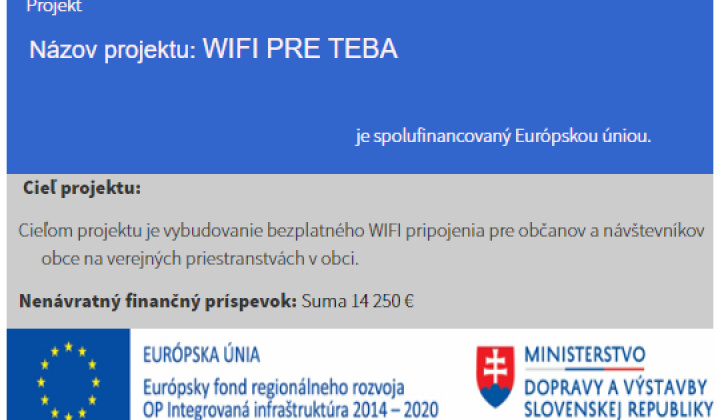 Nenávratné finančné príspevky / WiFi pre Teba - foto